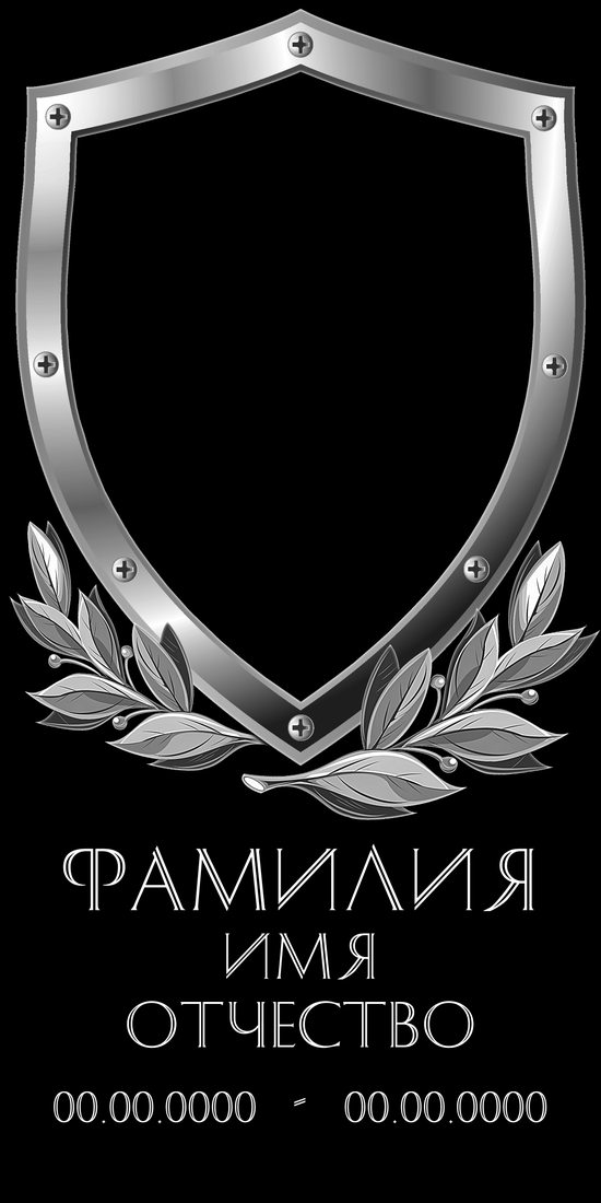 Вертикальный макет № 44: Щит и лавровые ветви.
